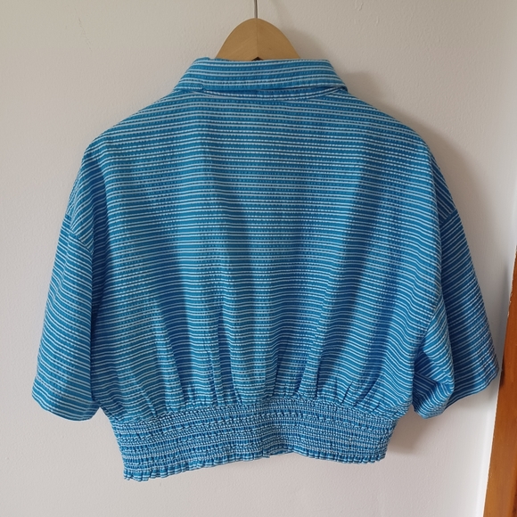 🆕️NWT Circus NY Nicole Stripe Cotton Seersucker Button-Up Shirt, Size XL - Picture 3 of 13